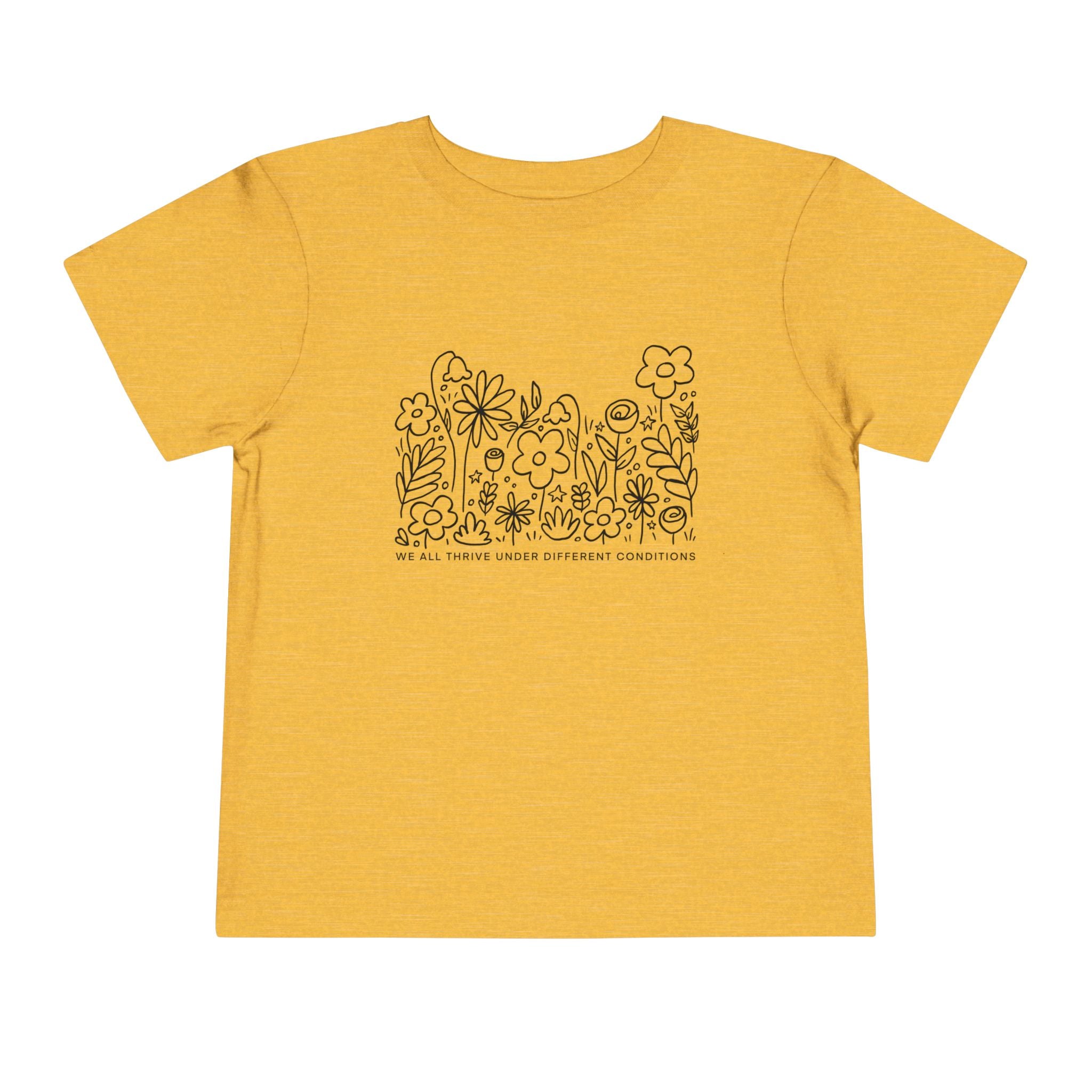 Thrive in Different Conditions — Cute Doodle Flowers Toddler Tee