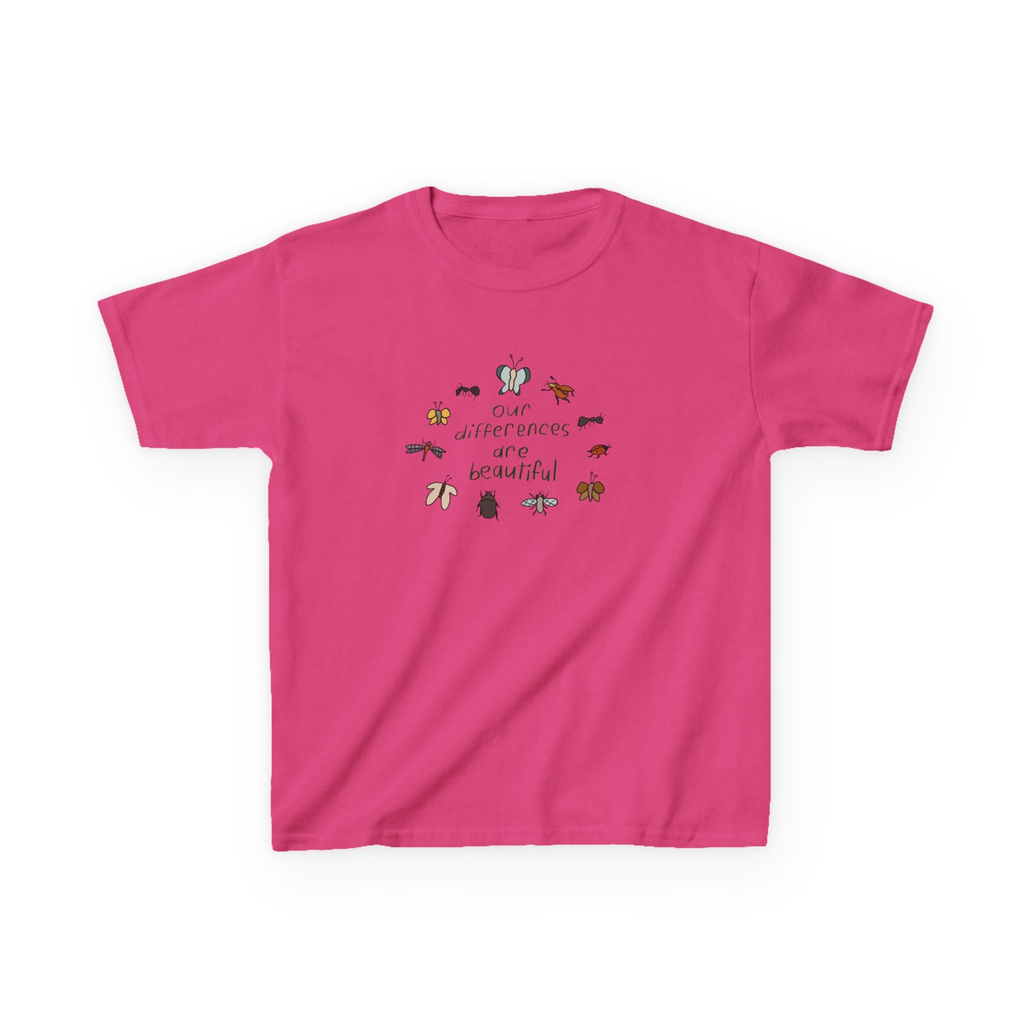 Kids Tee — "Our Differences Are Beautiful" Animal Diversity Graphic