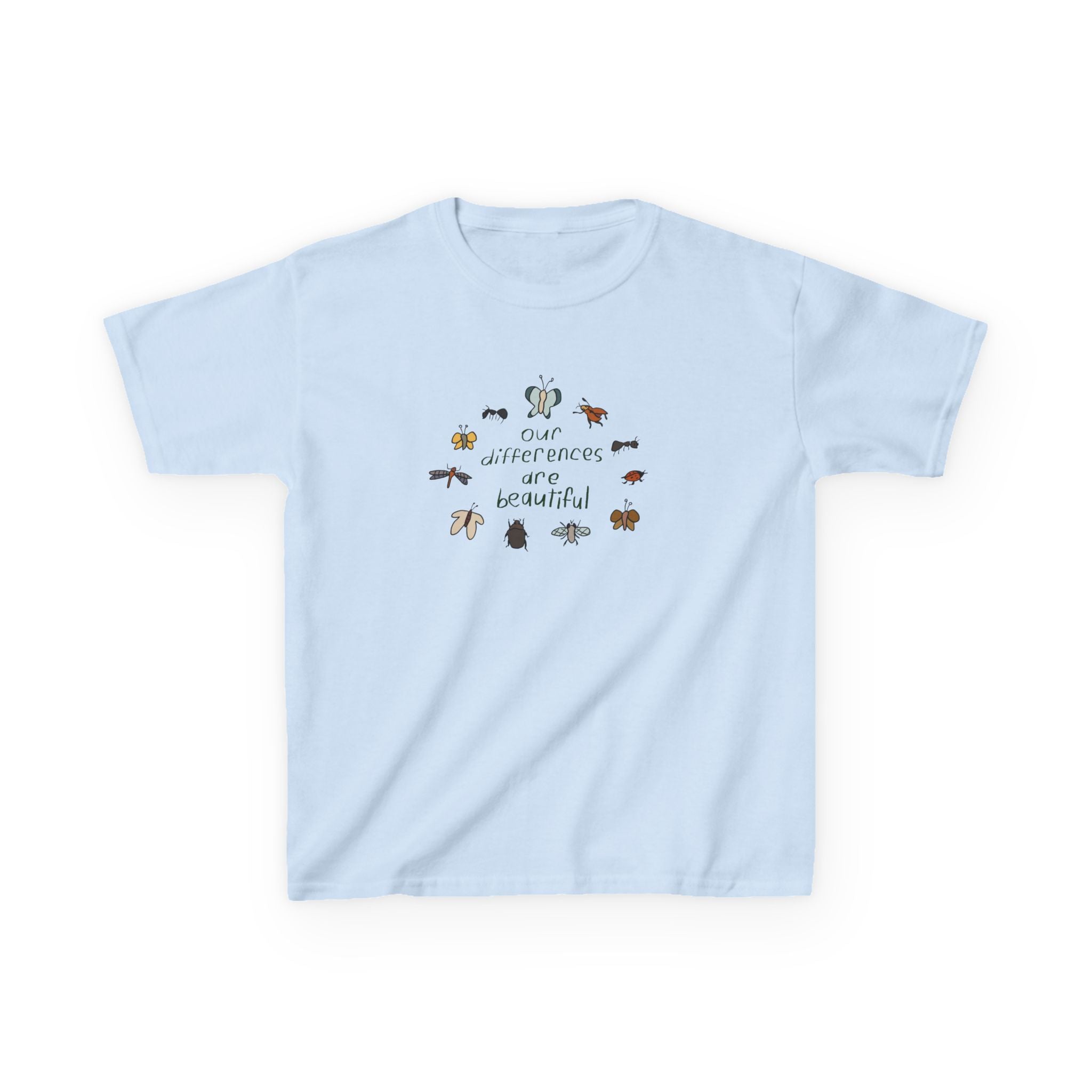 Kids Tee — "Our Differences Are Beautiful" Animal Diversity Graphic