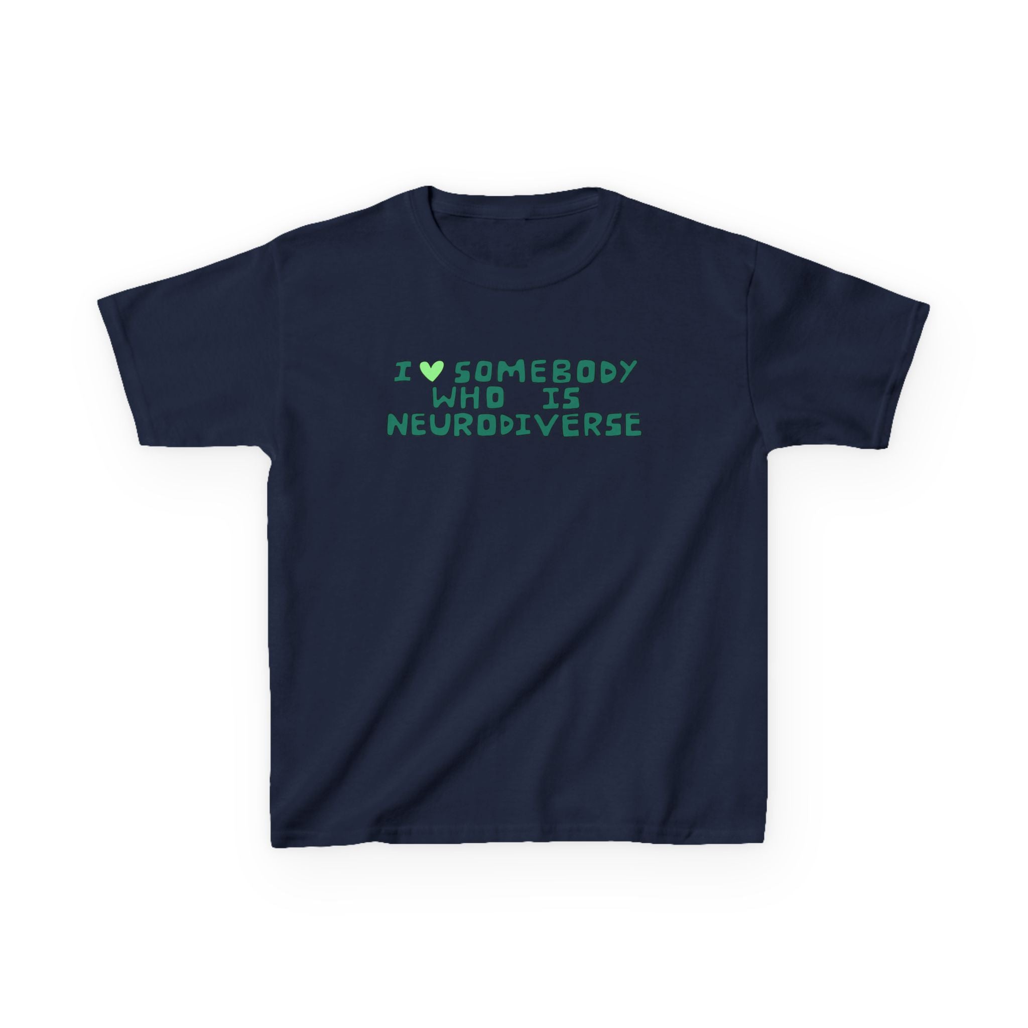 Kids Tee — "I Heart Somebody Who Is Neurodiverse" Children’s Autism Awareness Shirt