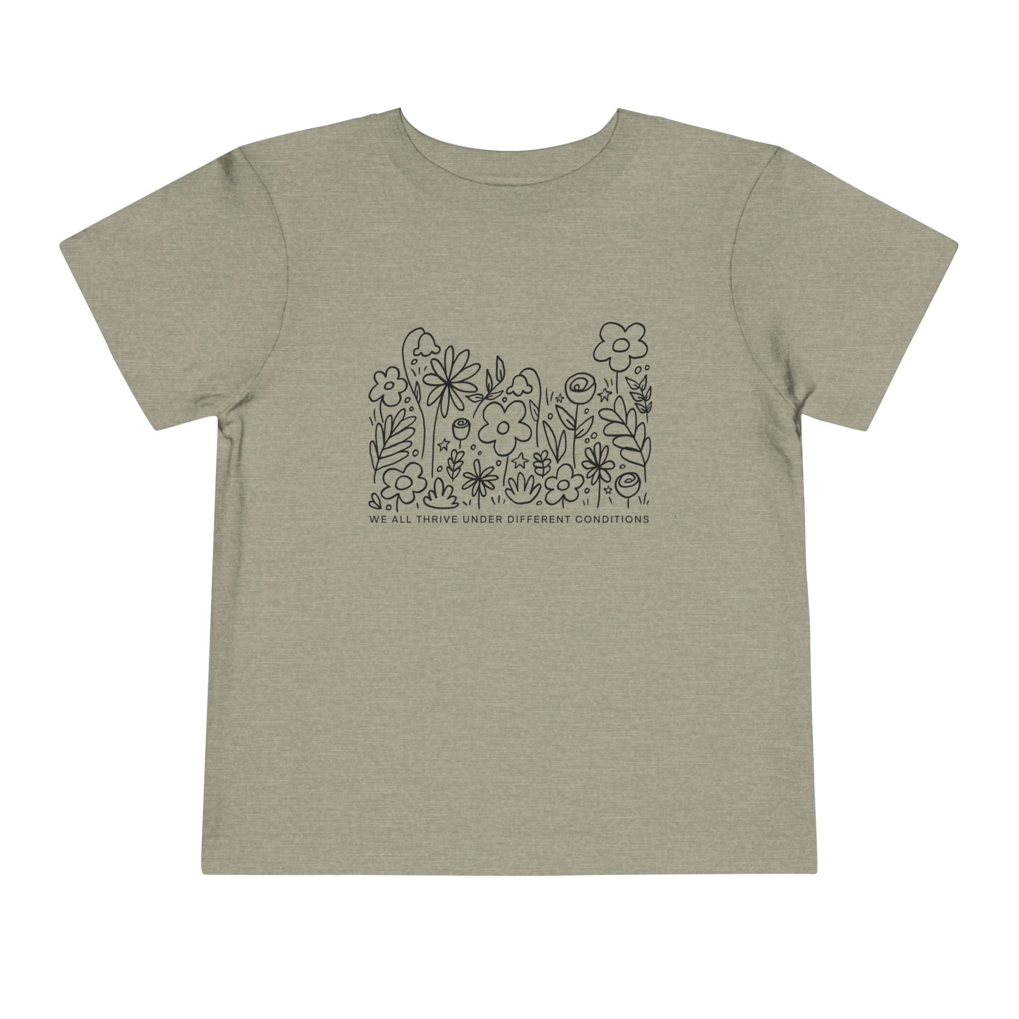 Thrive in Different Conditions — Cute Doodle Flowers Toddler Tee