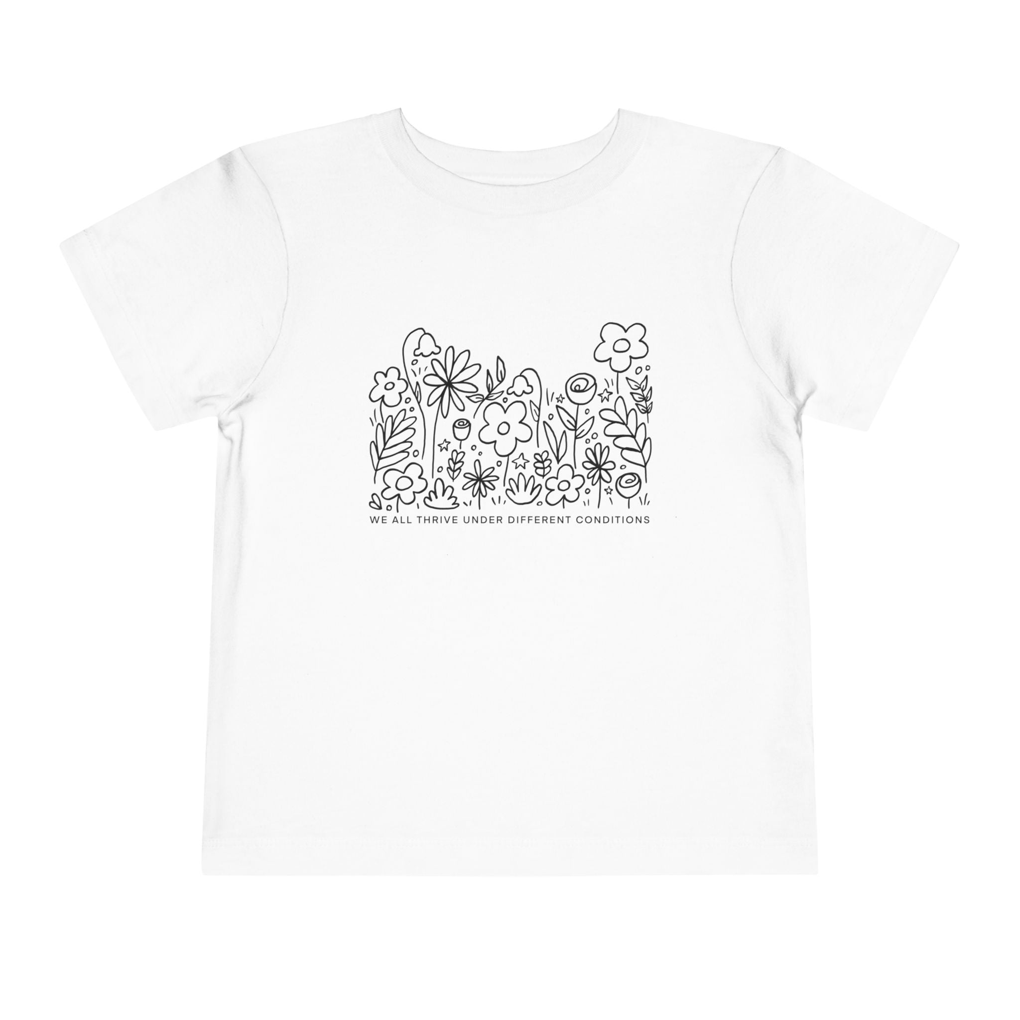 Thrive in Different Conditions — Cute Doodle Flowers Toddler Tee