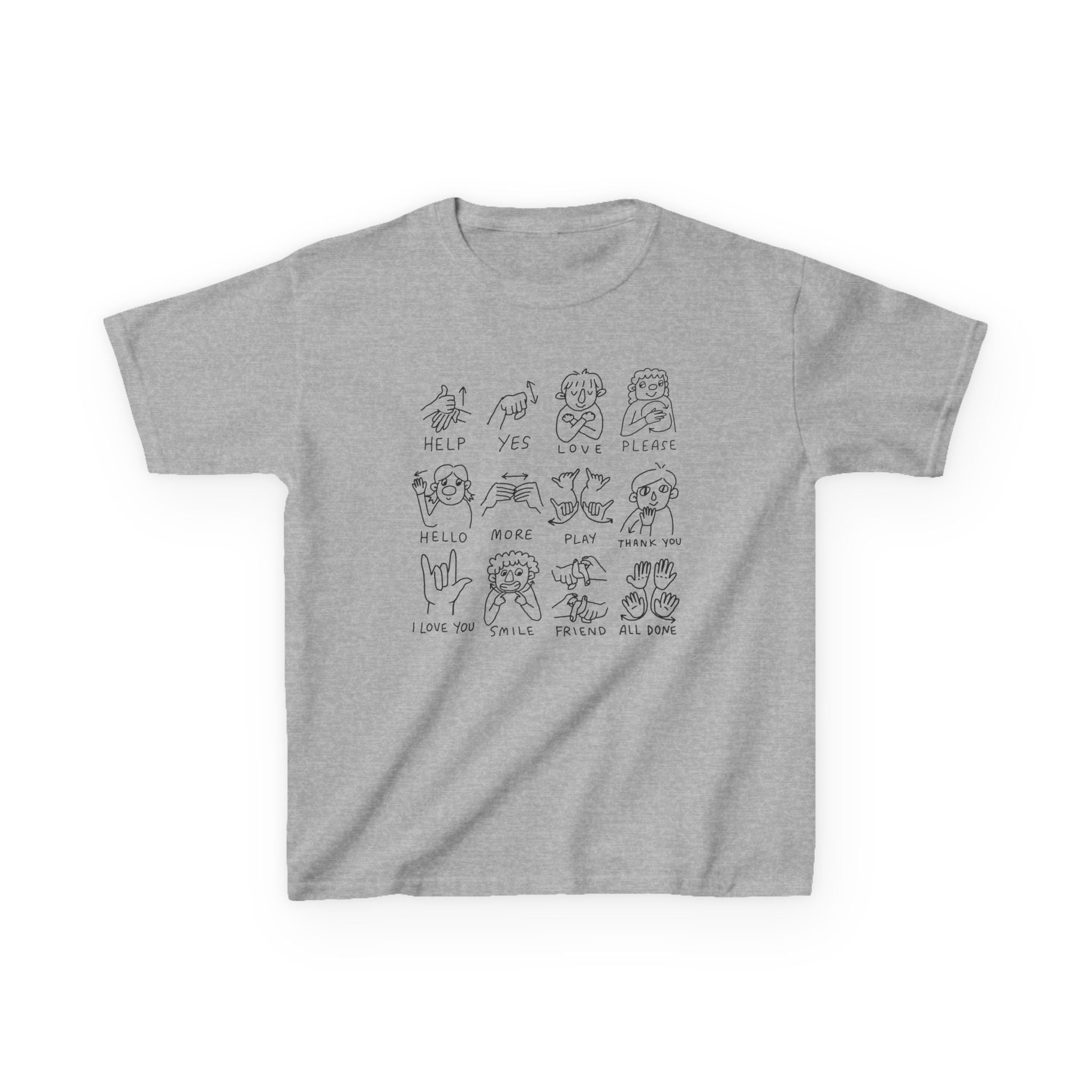 Kids ASL T‑Shirt — Sign Language Communication Graphic Tee