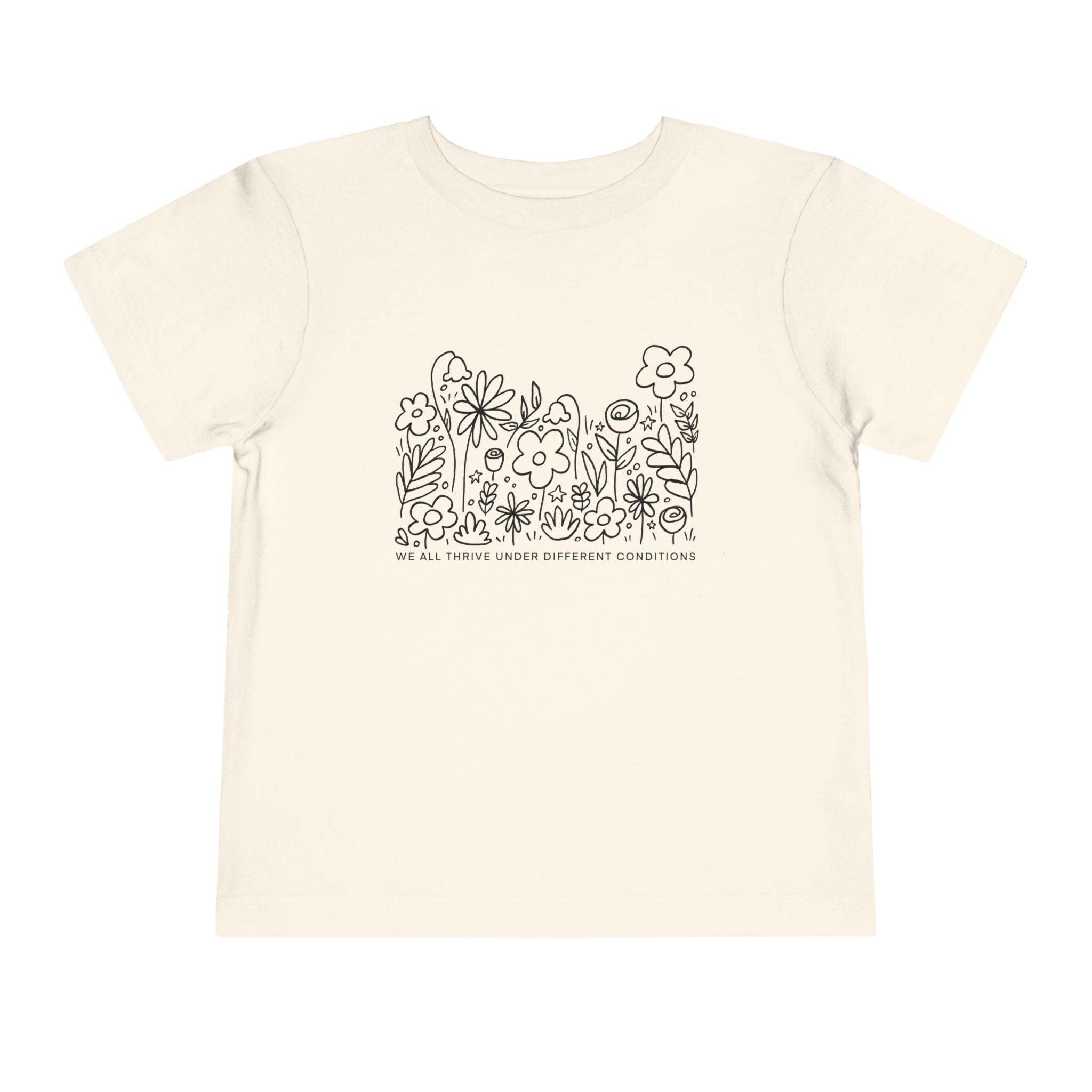 Thrive in Different Conditions — Cute Doodle Flowers Toddler Tee
