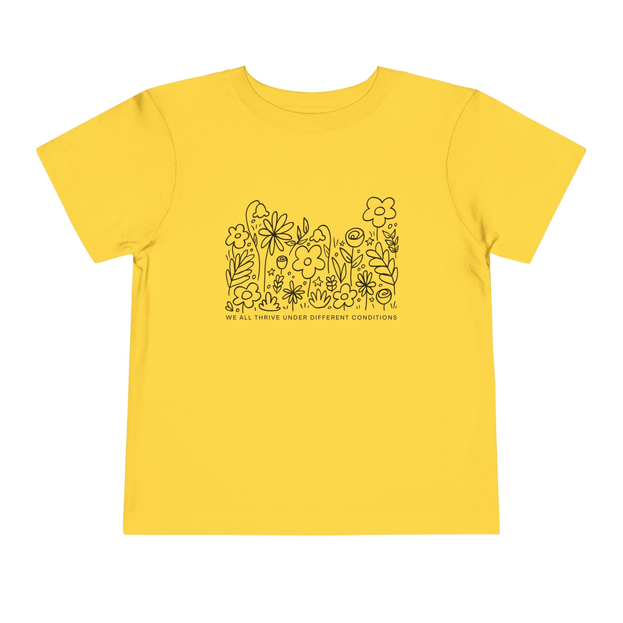 Thrive in Different Conditions — Cute Doodle Flowers Toddler Tee