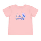 Social Butterfly Toddler Tee — Cute Purple Butterfly Graphic Shirt