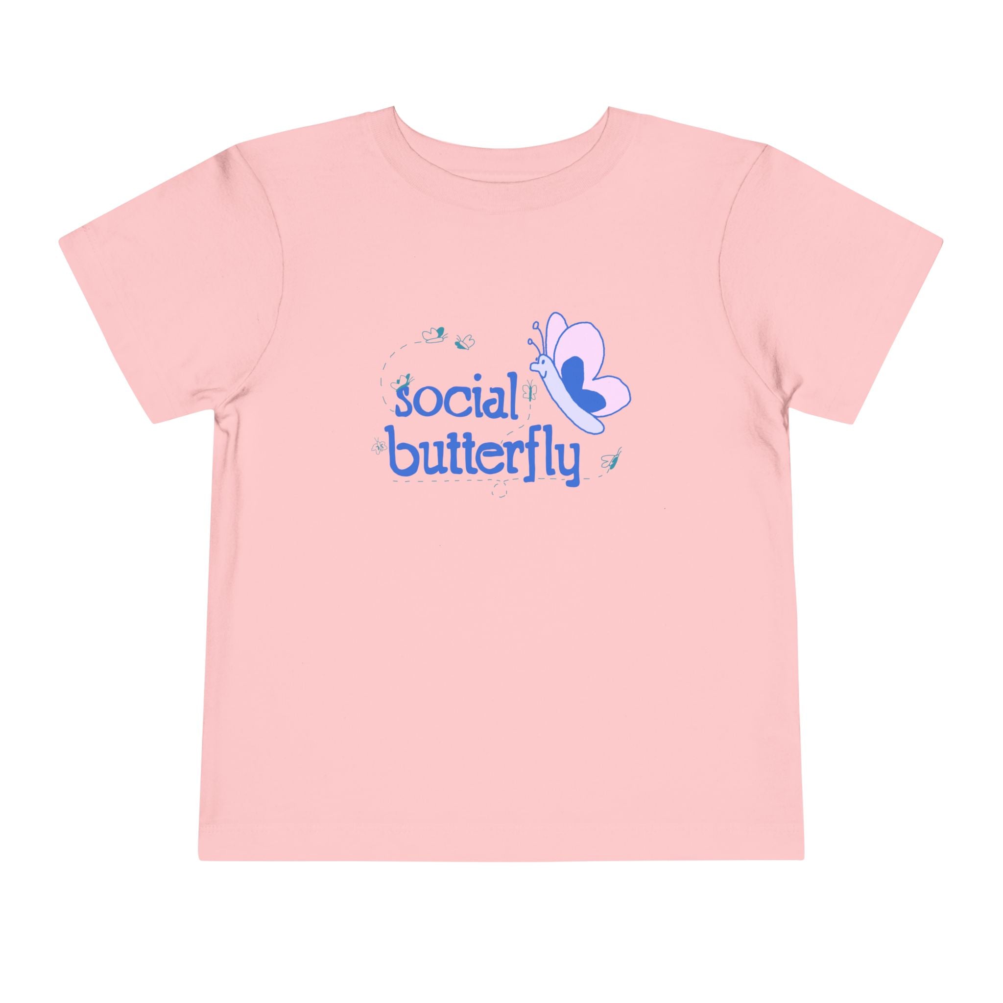 Social Butterfly Toddler Tee — Cute Purple Butterfly Graphic Shirt