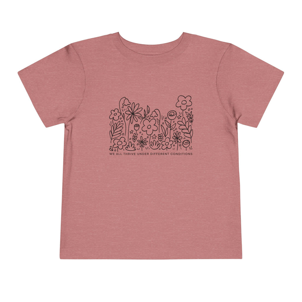 Thrive in Different Conditions — Cute Doodle Flowers Toddler Tee