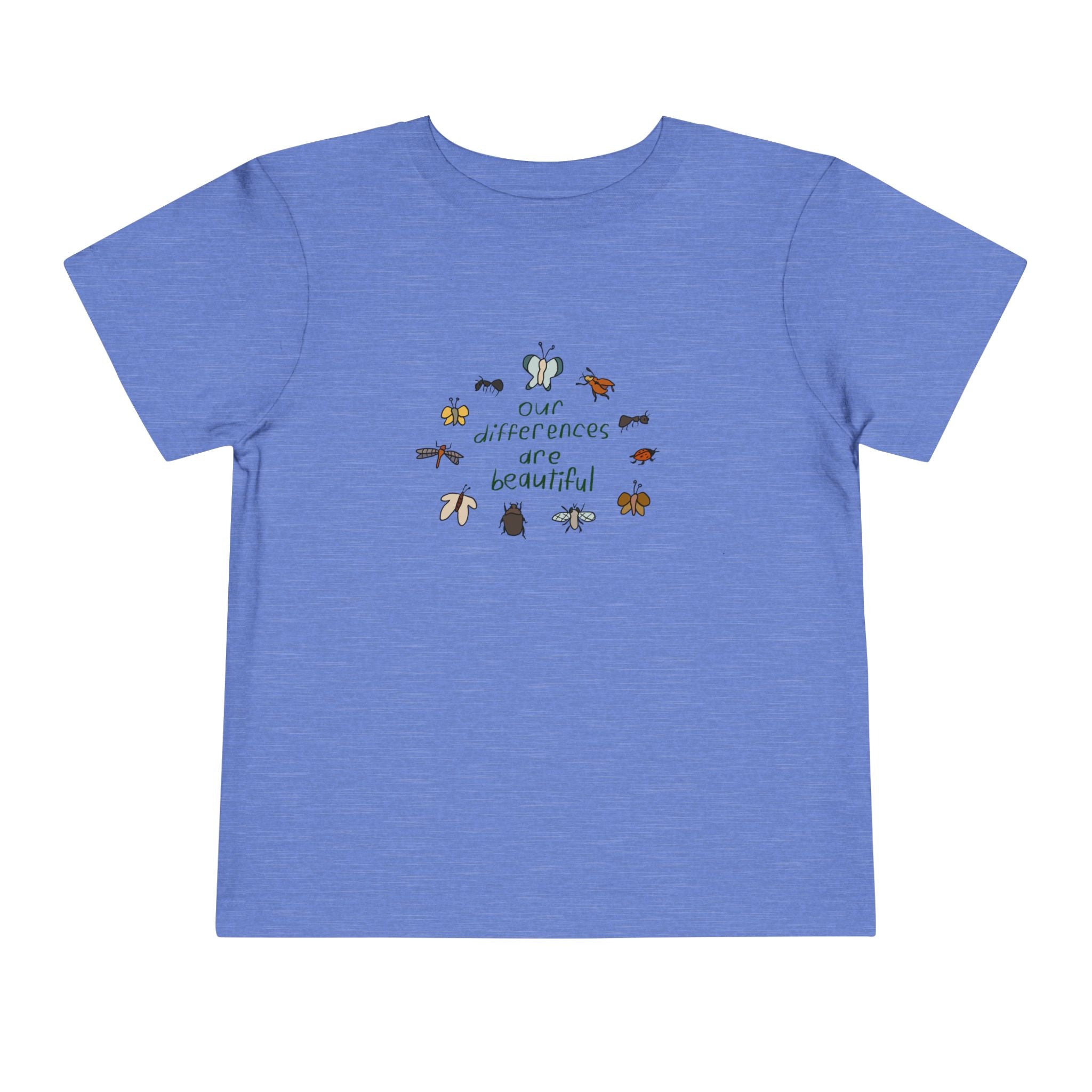 Toddler Tee — “Our Differences Are Beautiful” Bug & Insect Diversity Shirt