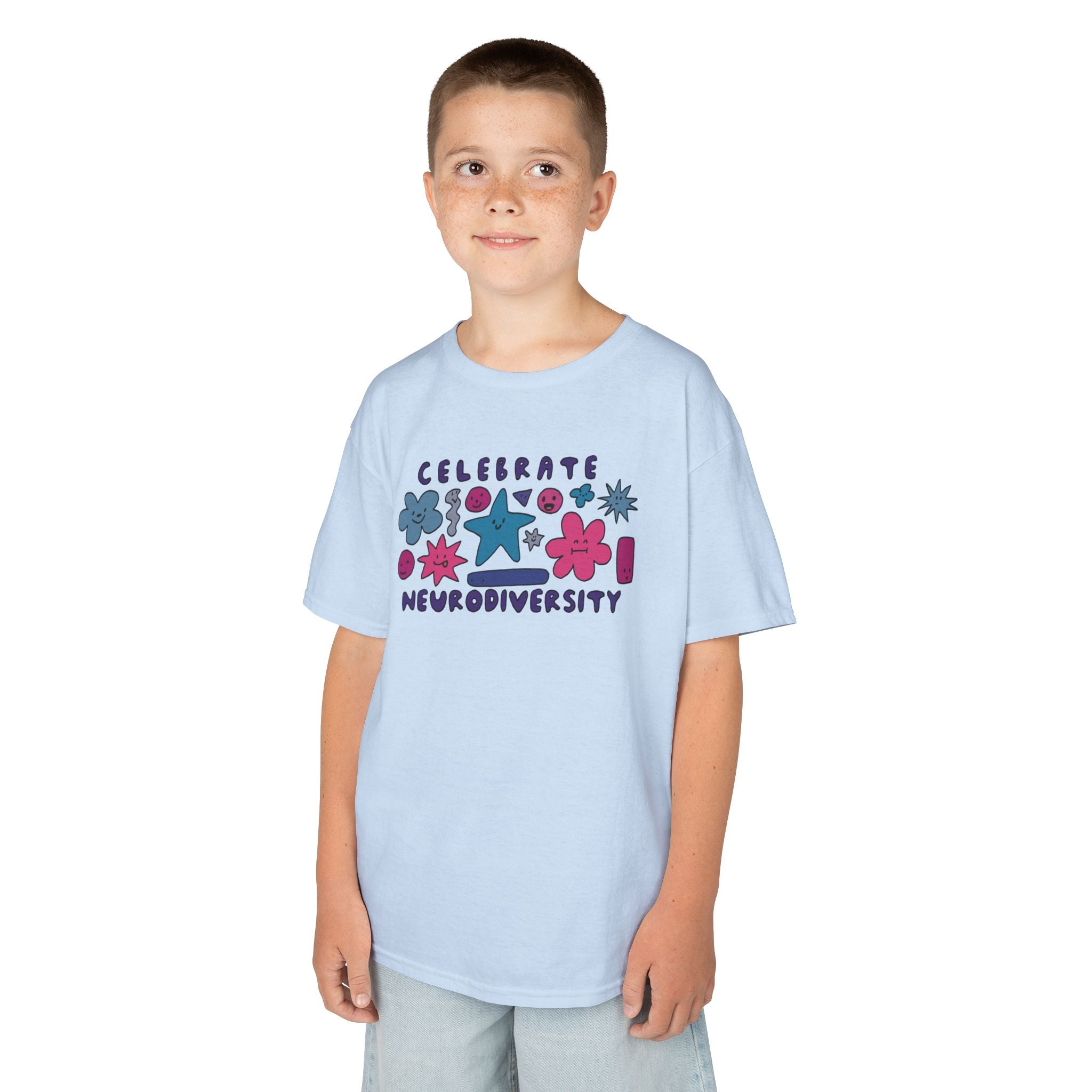 Celebrate Neurodiversity Kids T‑Shirt — Colorful Inclusive Autism Awareness Tee