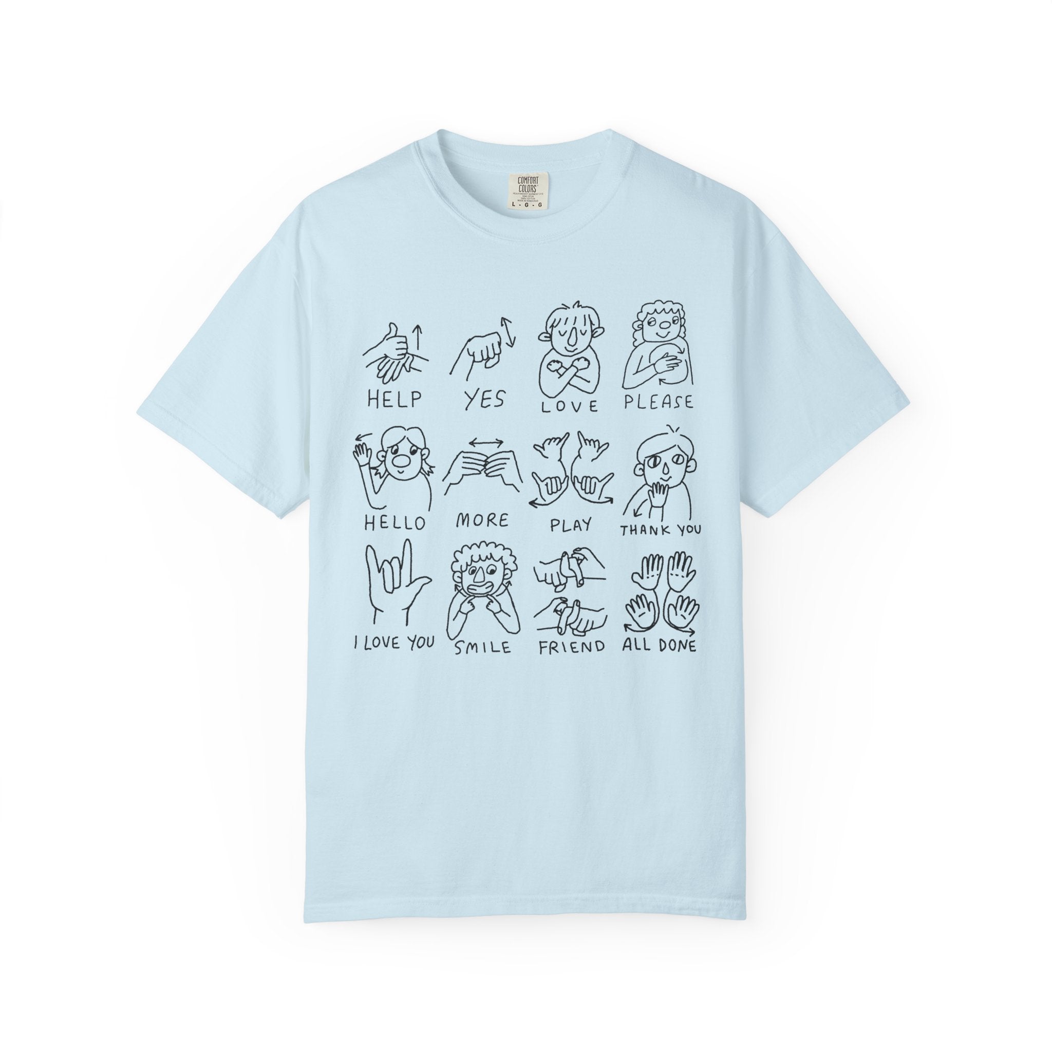 ASL Graphic T-Shirt — Simple Sign Language Icons Tee