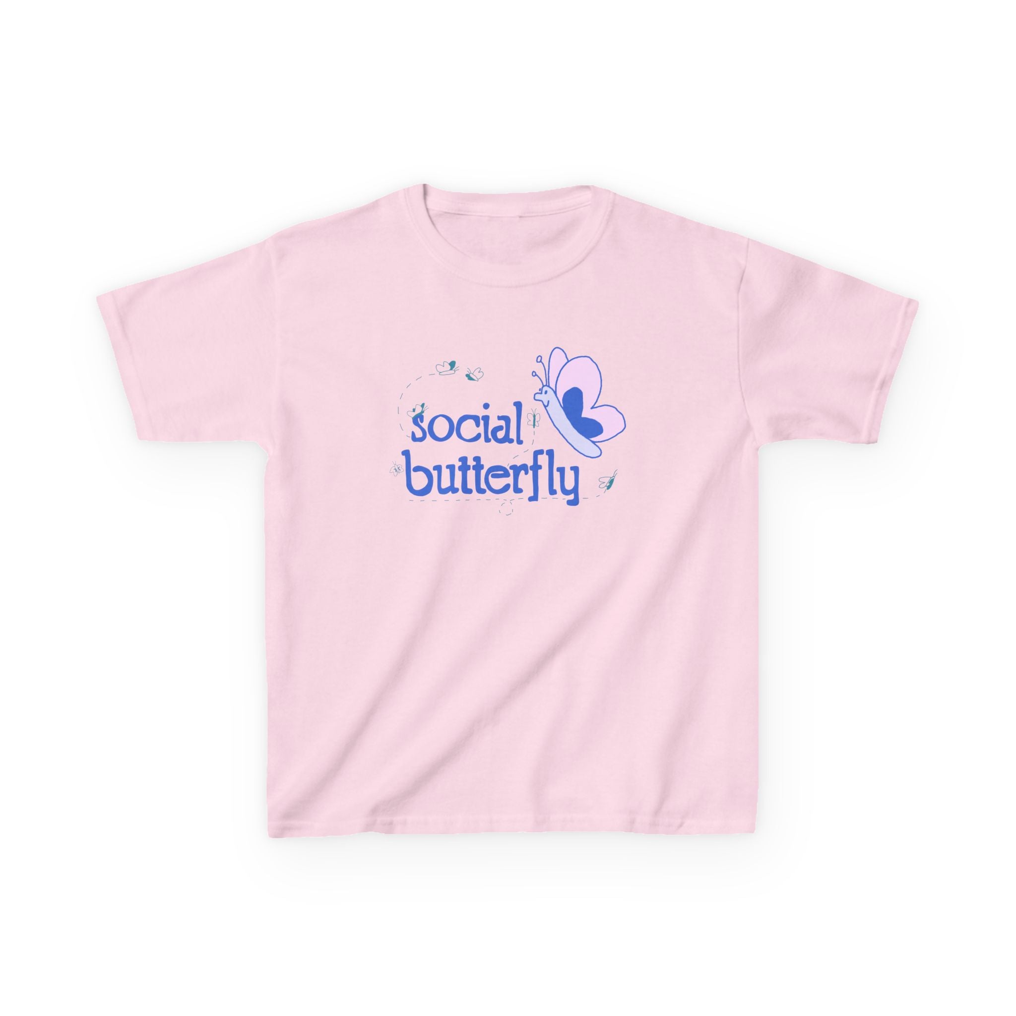 Kids T-Shirt — "Social Butterfly" Cute Butterfly Graphic Tee
