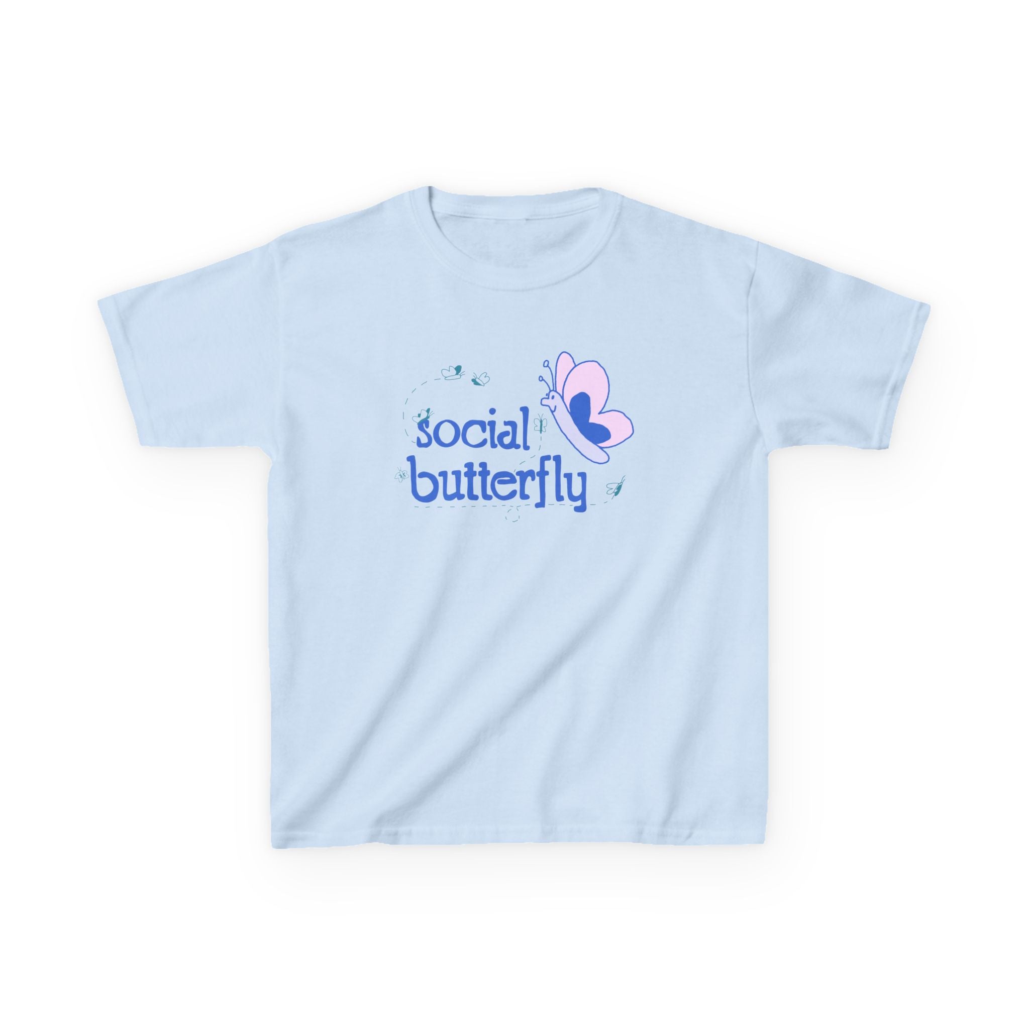 Kids T-Shirt — "Social Butterfly" Cute Butterfly Graphic Tee