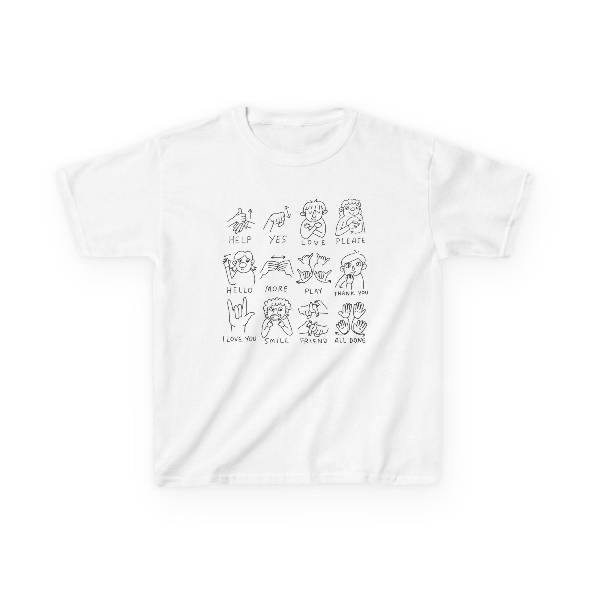 Kids ASL T‑Shirt — Sign Language Communication Graphic Tee
