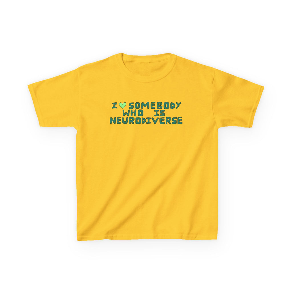 Kids Tee — "I Heart Somebody Who Is Neurodiverse" Children’s Autism Awareness Shirt