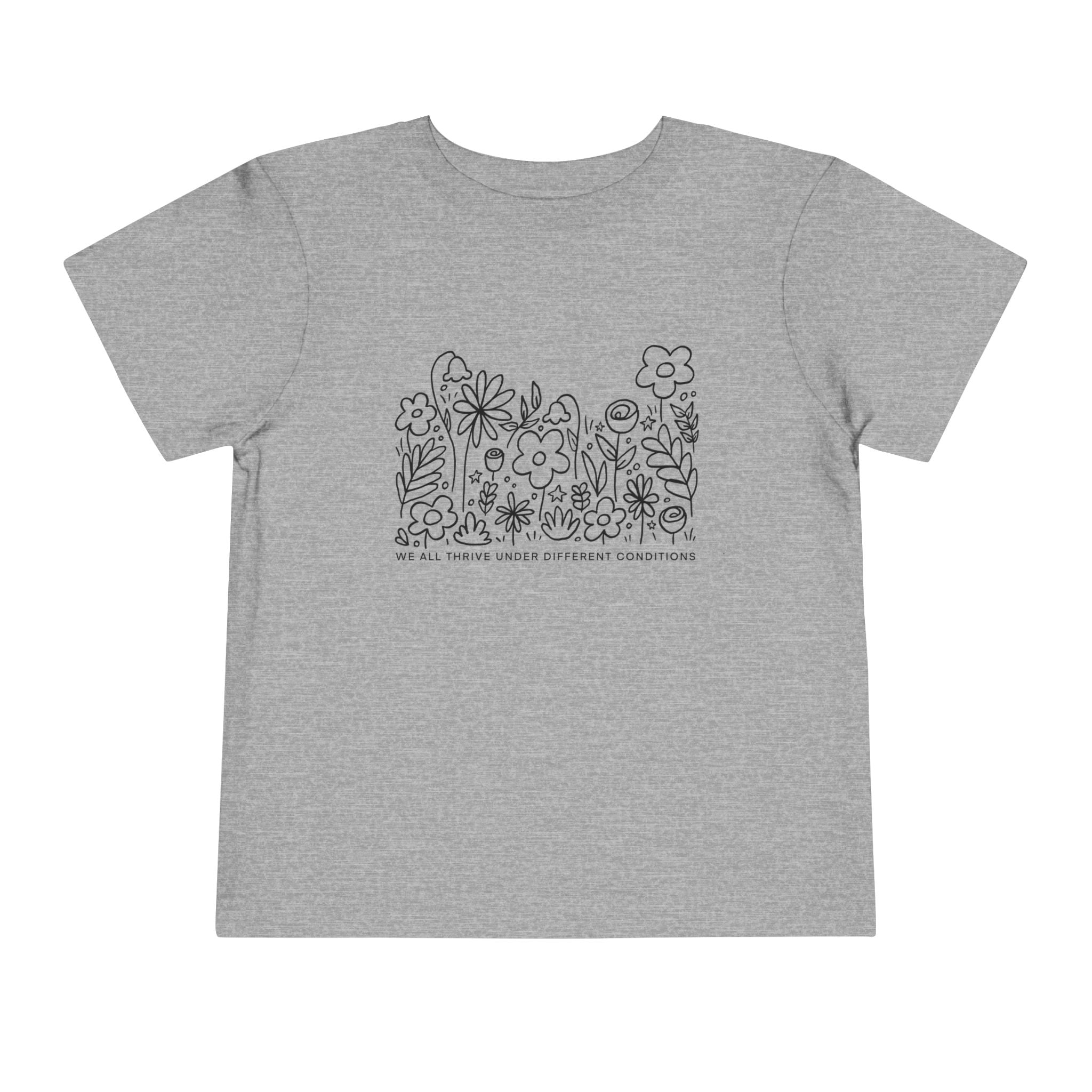 Thrive in Different Conditions — Cute Doodle Flowers Toddler Tee