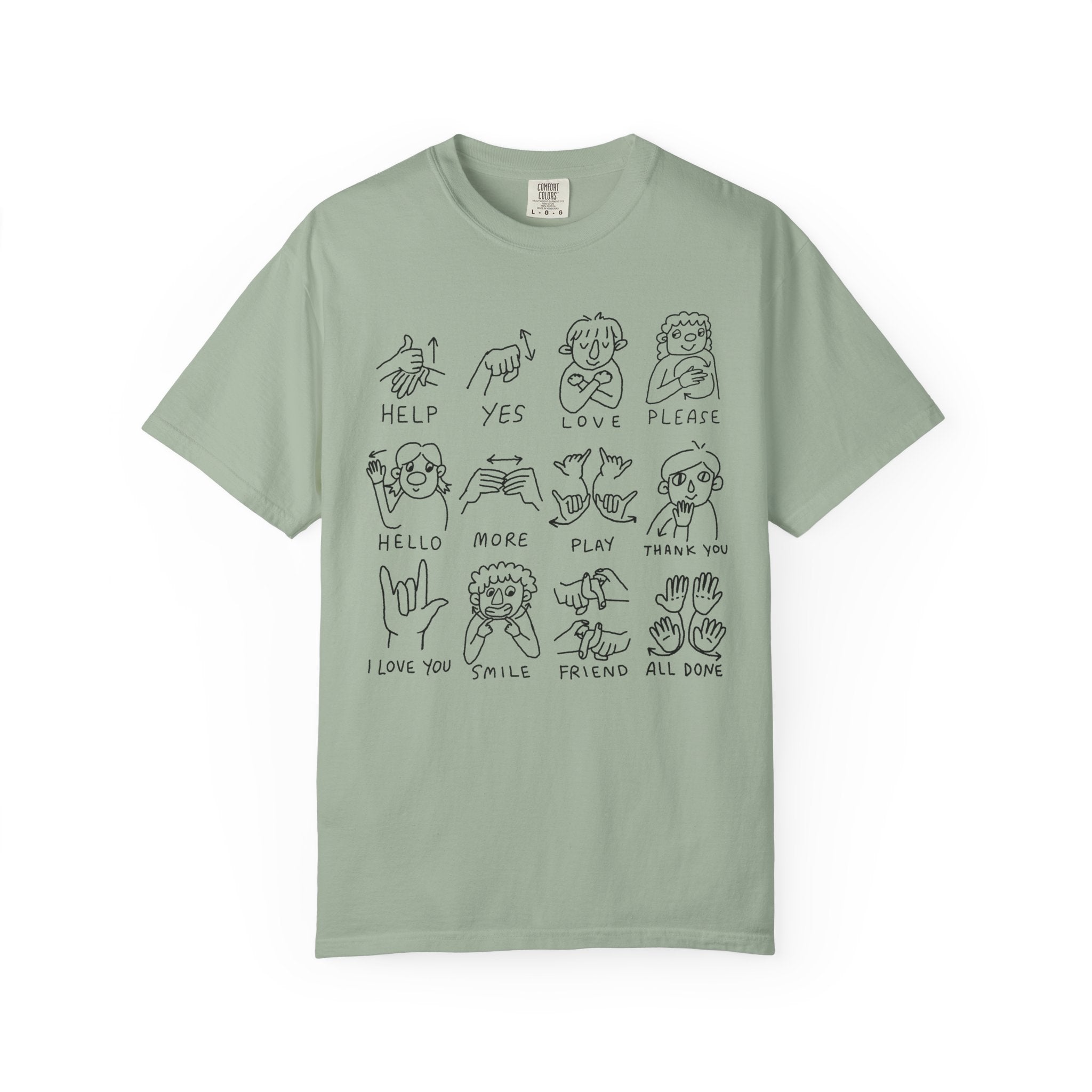 ASL Graphic T-Shirt — Simple Sign Language Icons Tee