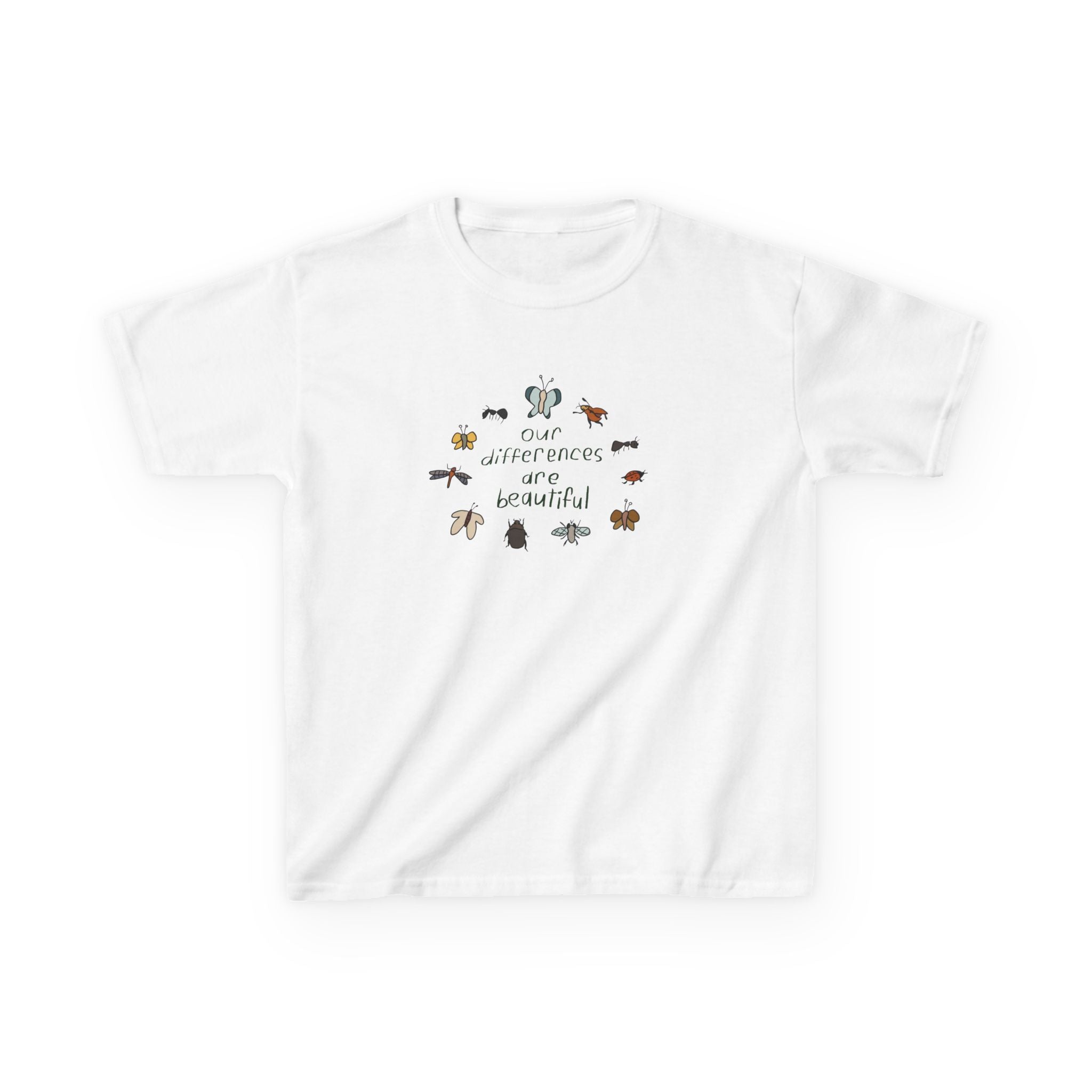 Kids Tee — "Our Differences Are Beautiful" Animal Diversity Graphic