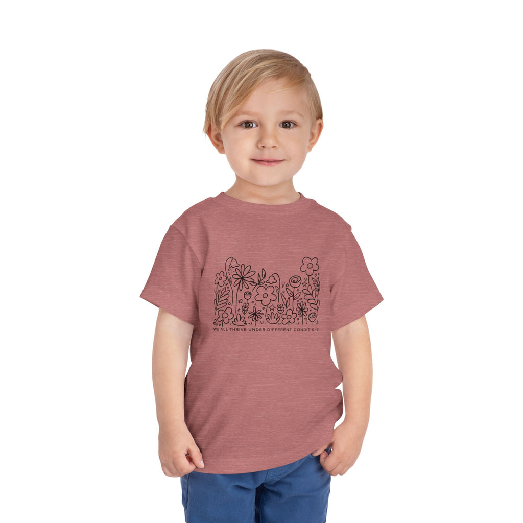 Thrive in Different Conditions — Cute Doodle Flowers Toddler Tee