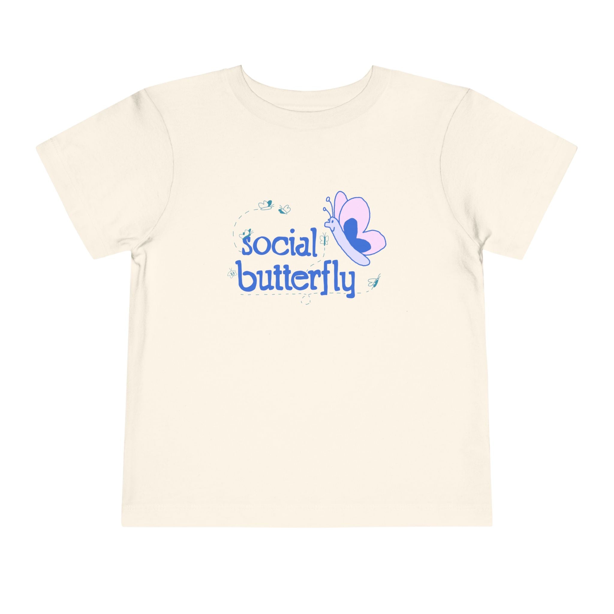 Social Butterfly Toddler Tee — Cute Purple Butterfly Graphic Shirt